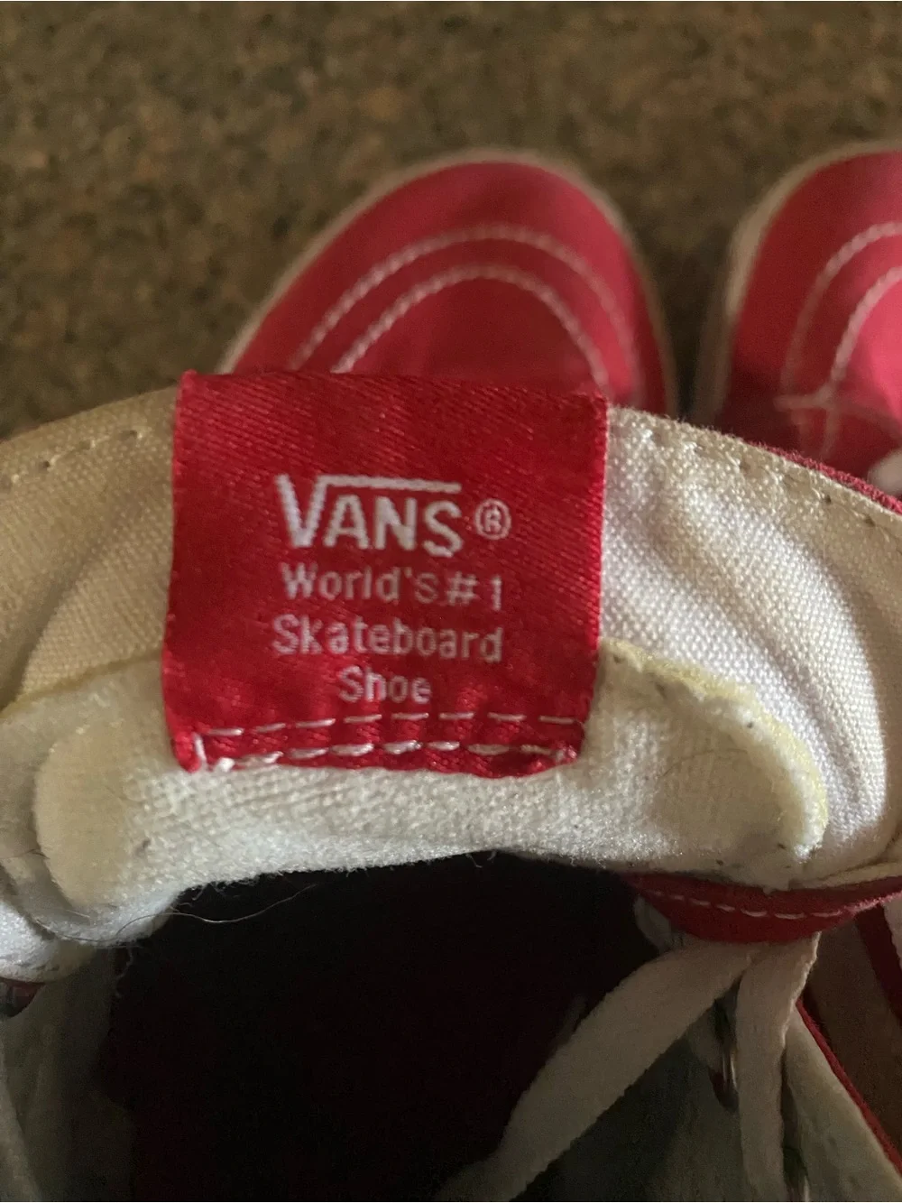 Vans Red High-Top Canvas Sneakers with White Laces
